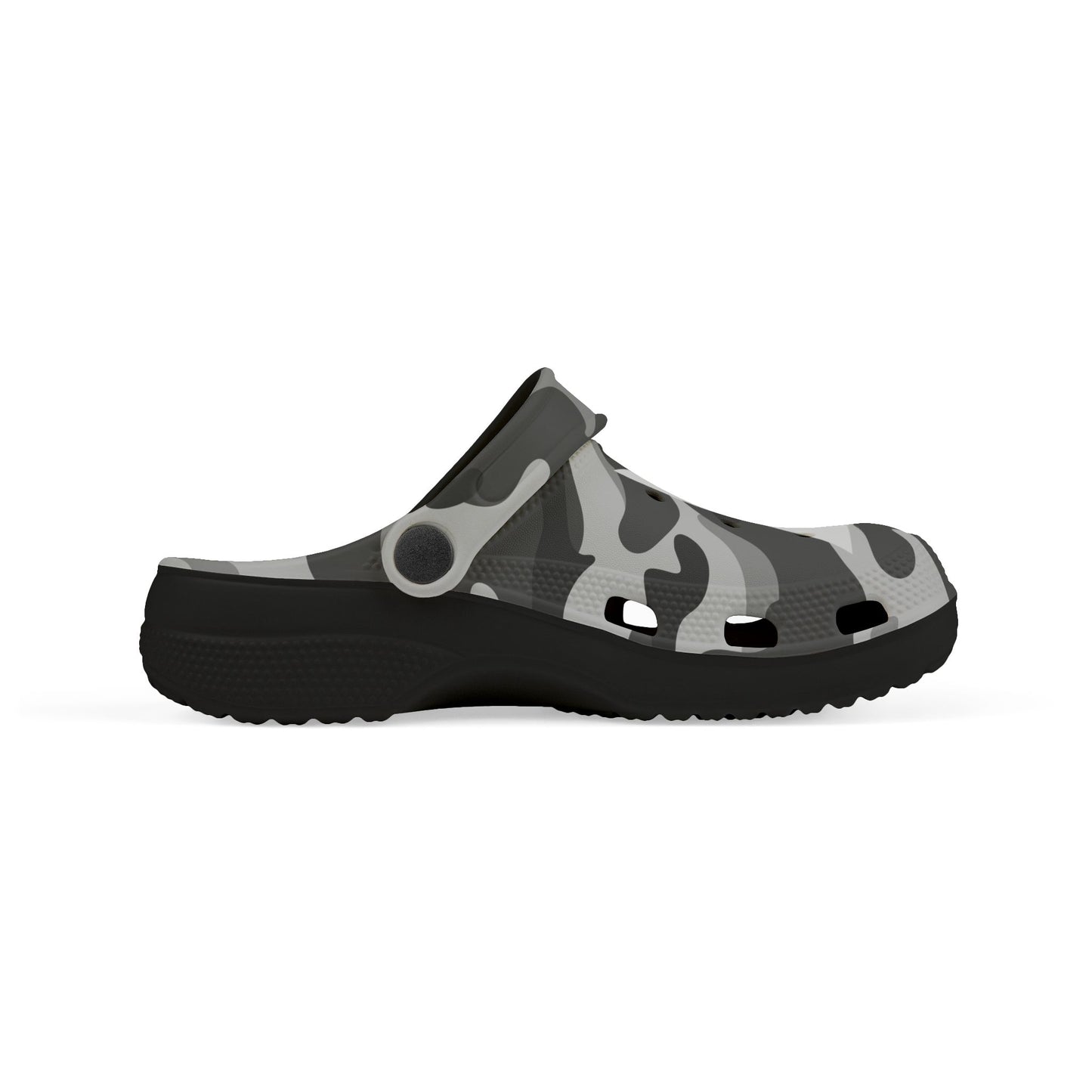 Kids' Camo American Flag Foam Clogs — Gray Military Print EVA Slip-Ons