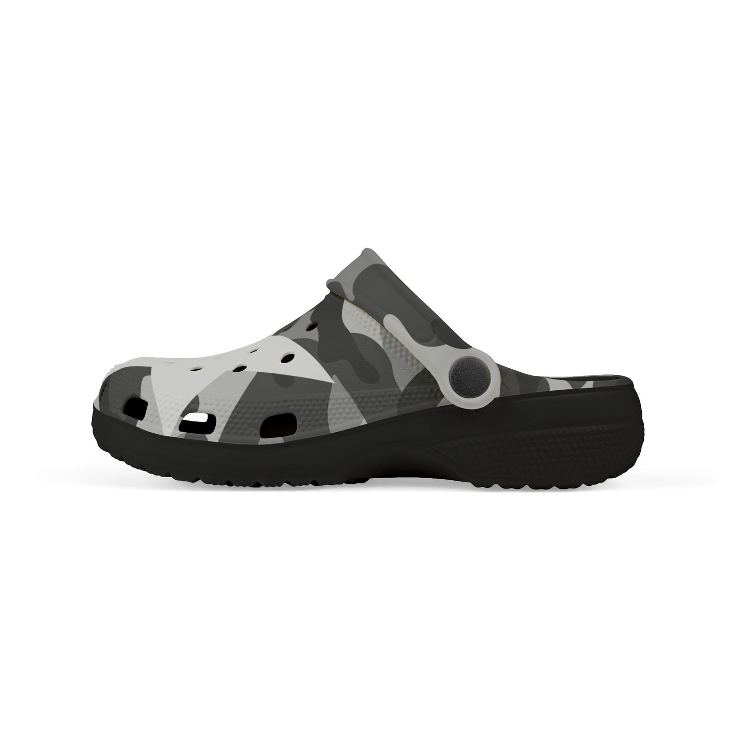 Kids' Camo American Flag Foam Clogs — Gray Military Print EVA Slip-Ons