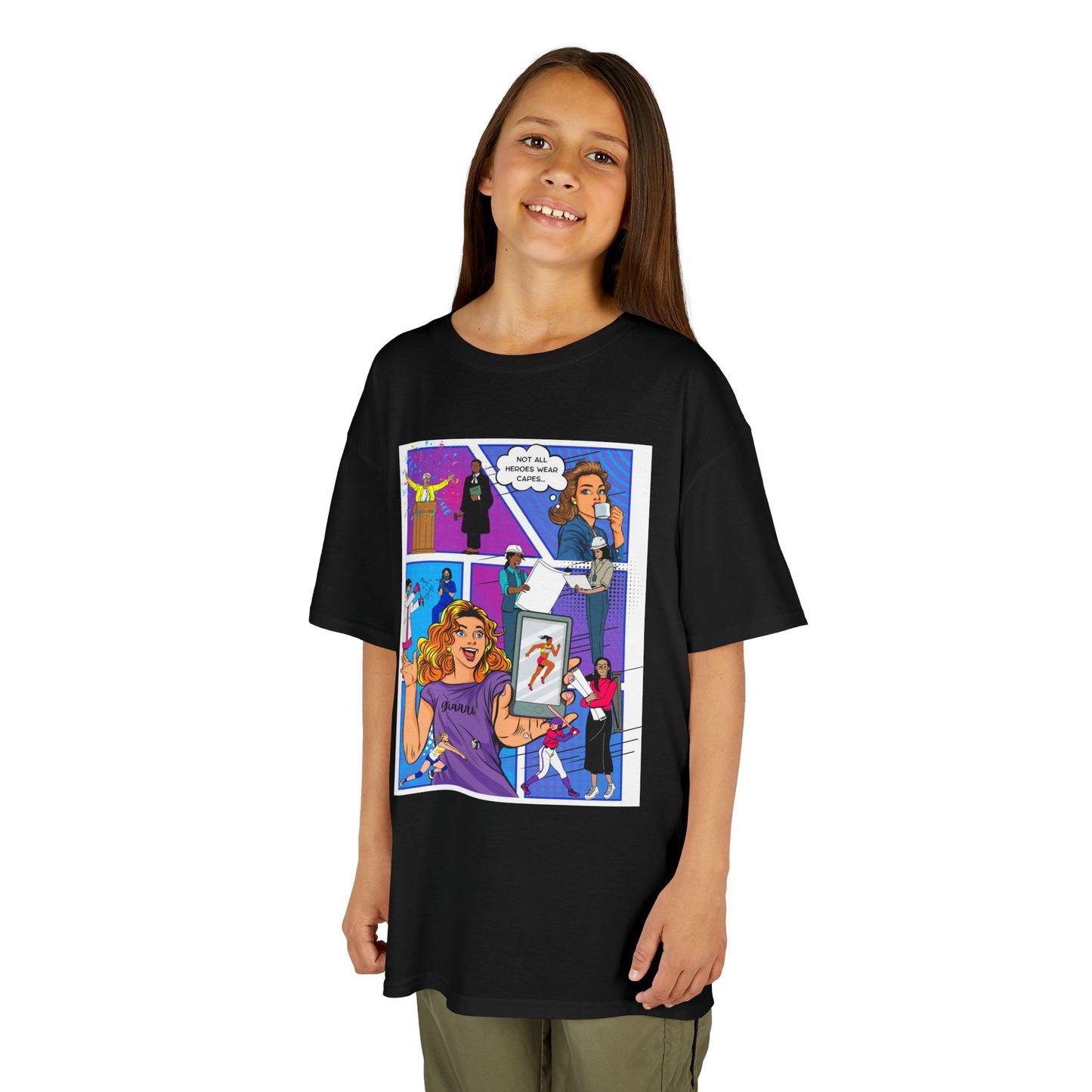 Kids Comic-Style  Crew T-Shirt — Colorful Pop Art Inspire Me  Tee