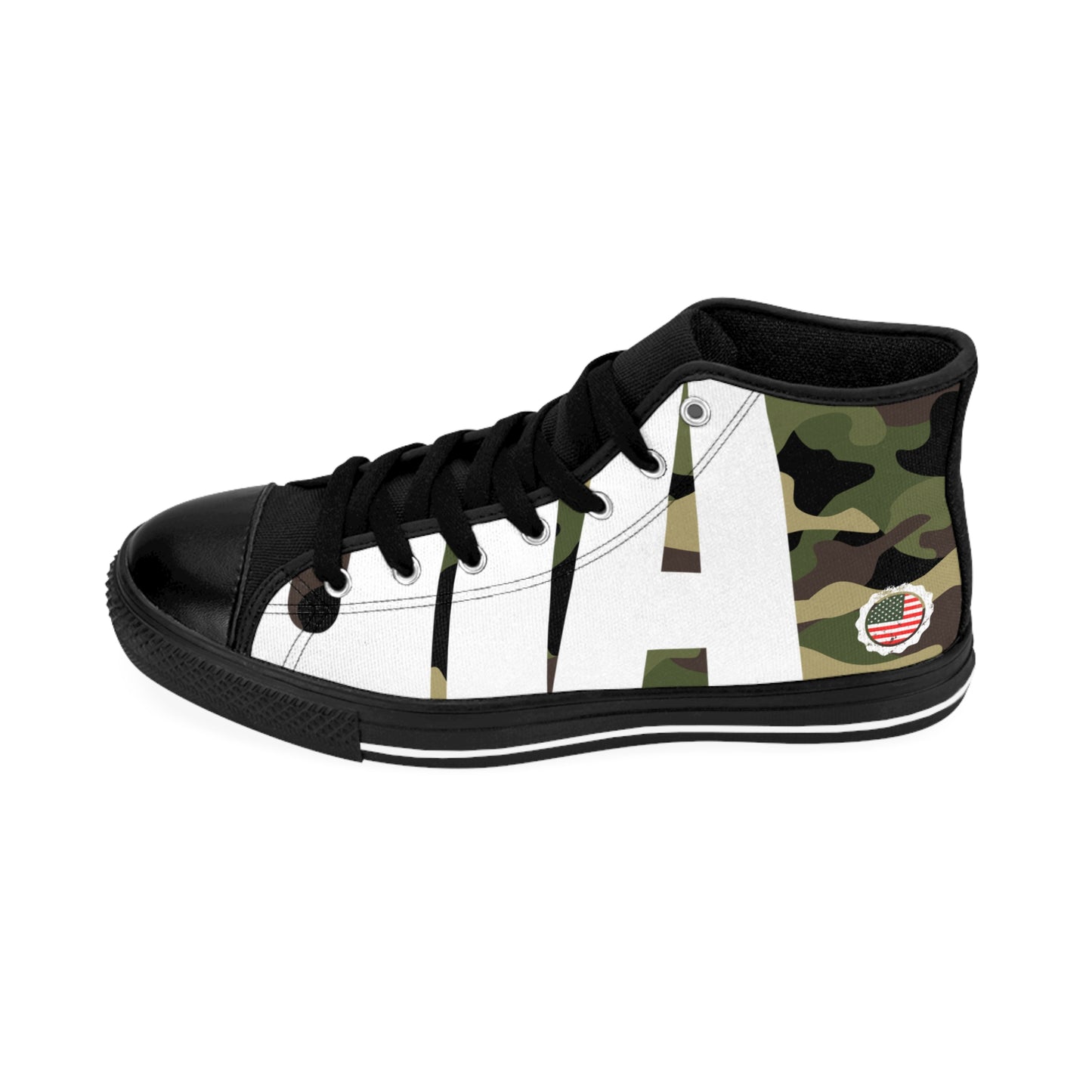 Giarri Camo Patriot High-Top Sneakers — Bold Red