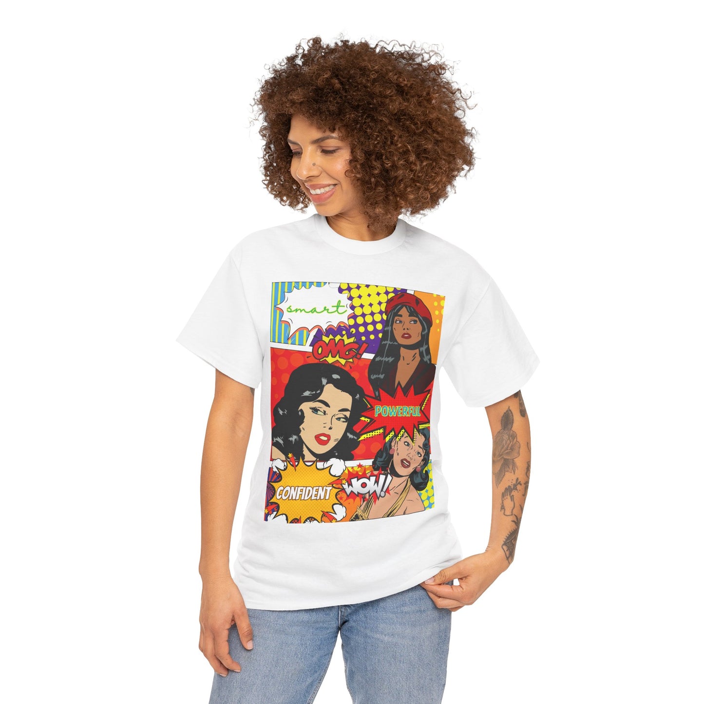 Pop Art Women Graphic Tee — "Confident" Comic Style T-Shirt