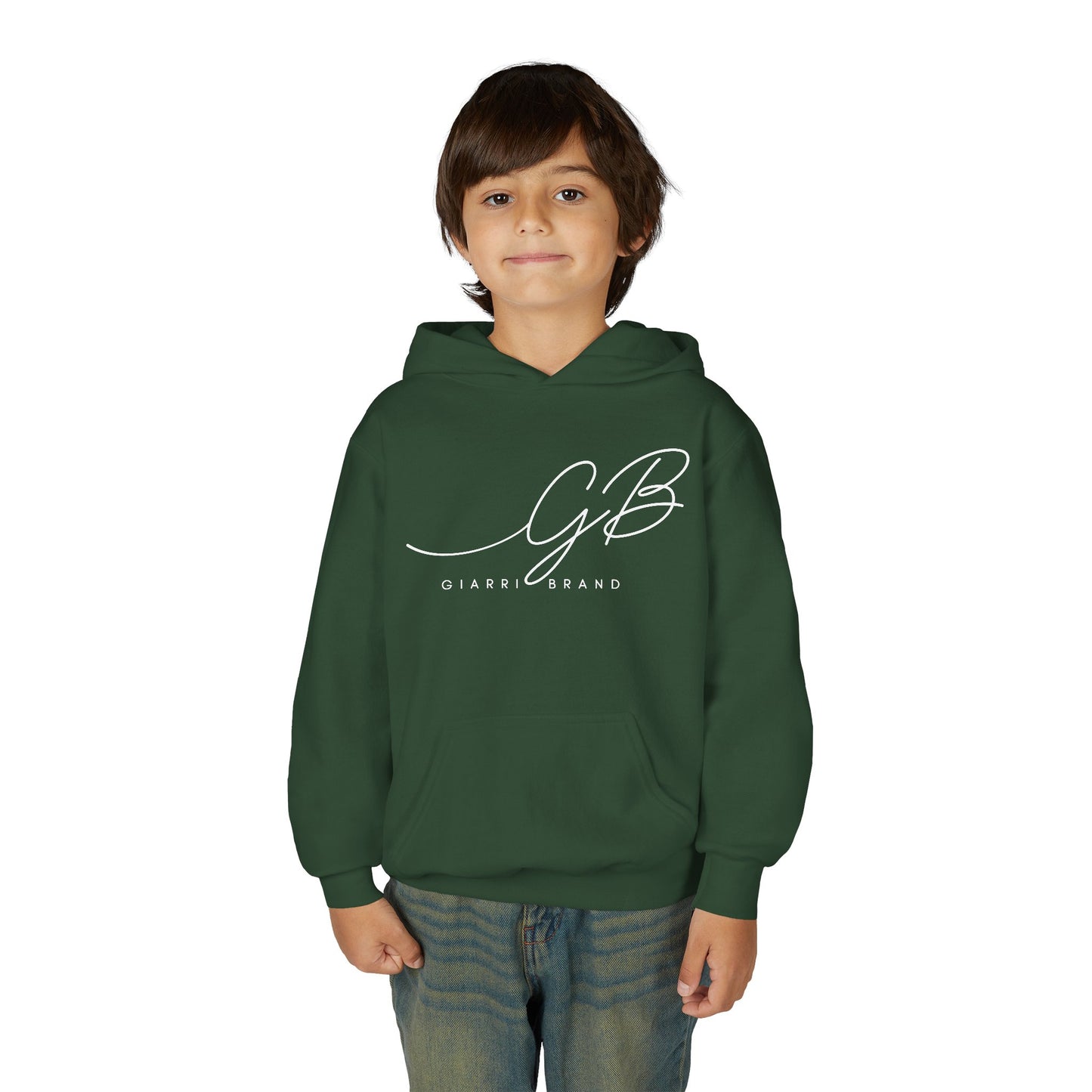 Youth Hoodie — Elegant 'GB' Script Logo Pullover