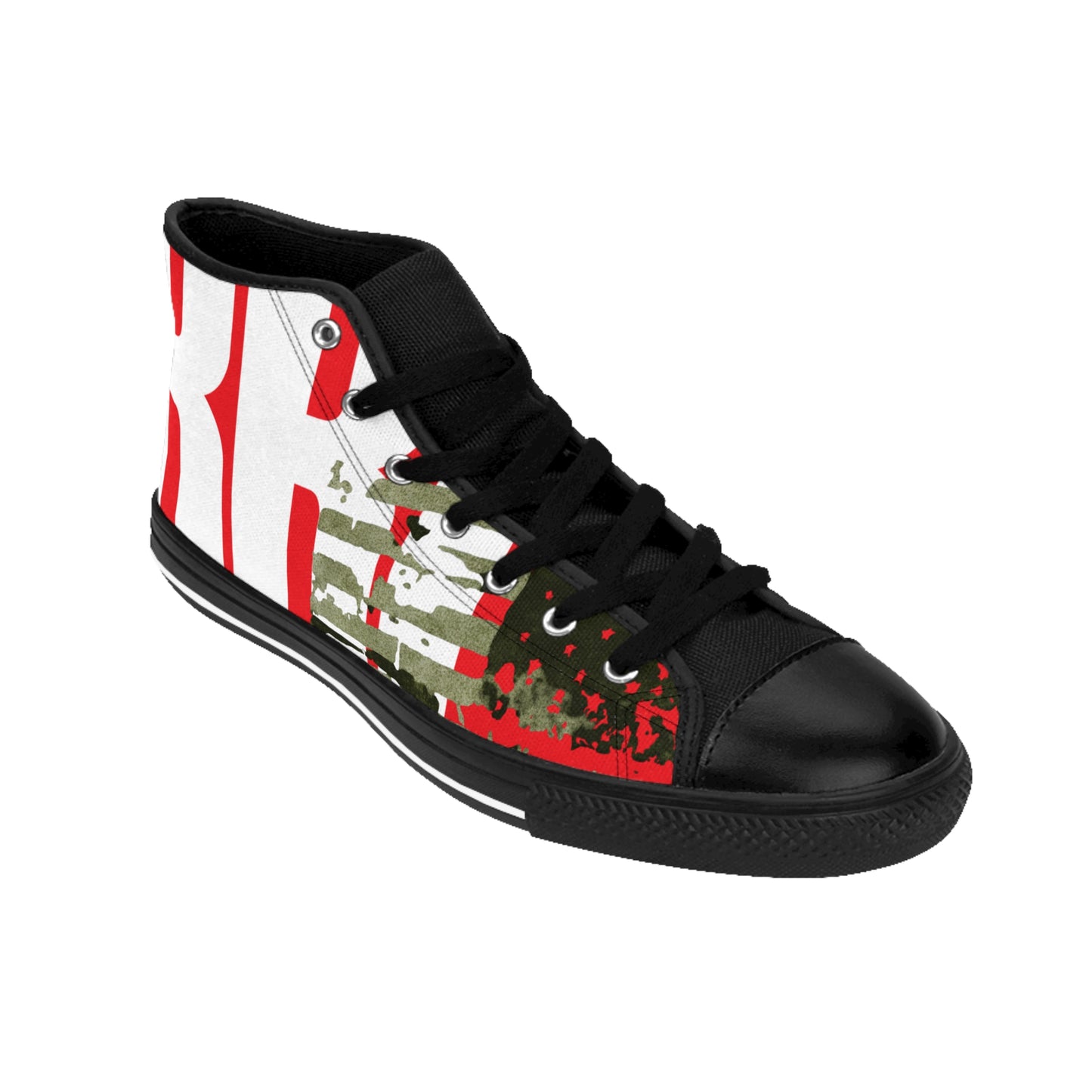 Giarri Camo Patriot High-Top Sneakers — Bold Red