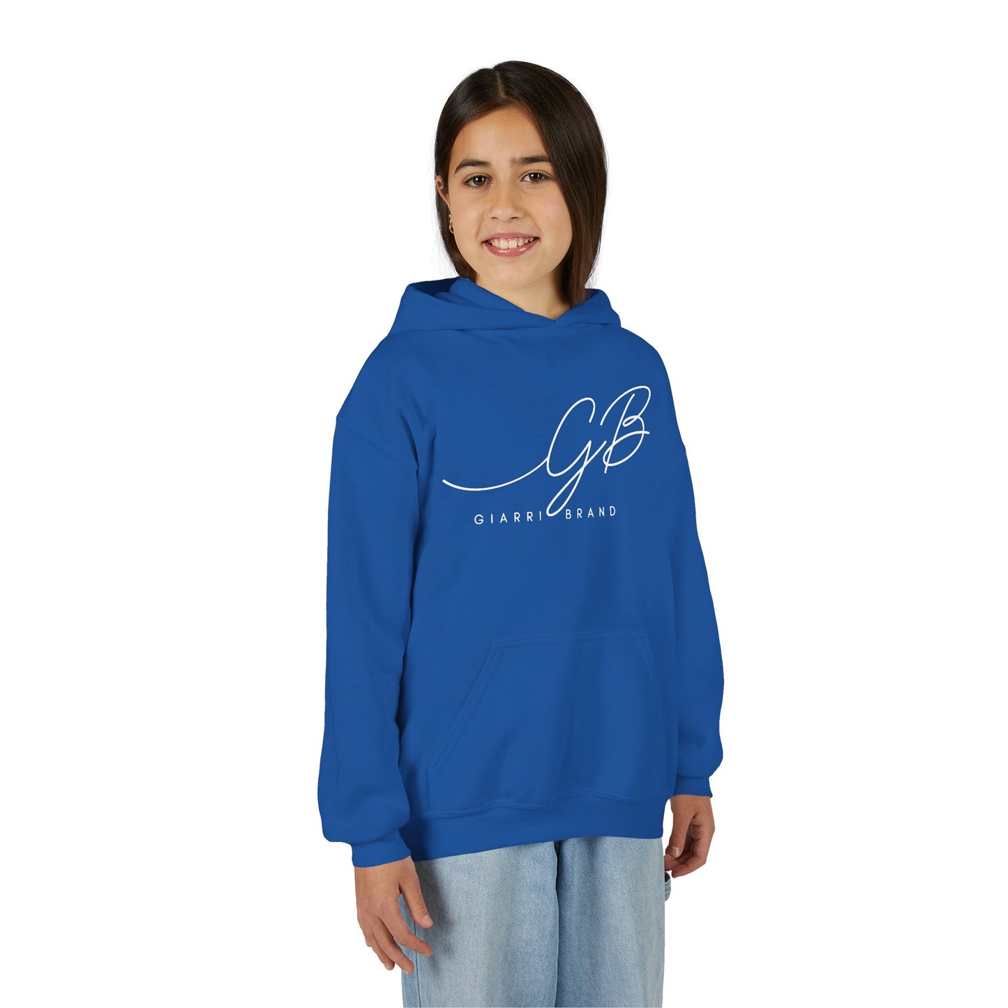 Youth Hoodie — Elegant 'GB' Script Logo Pullover