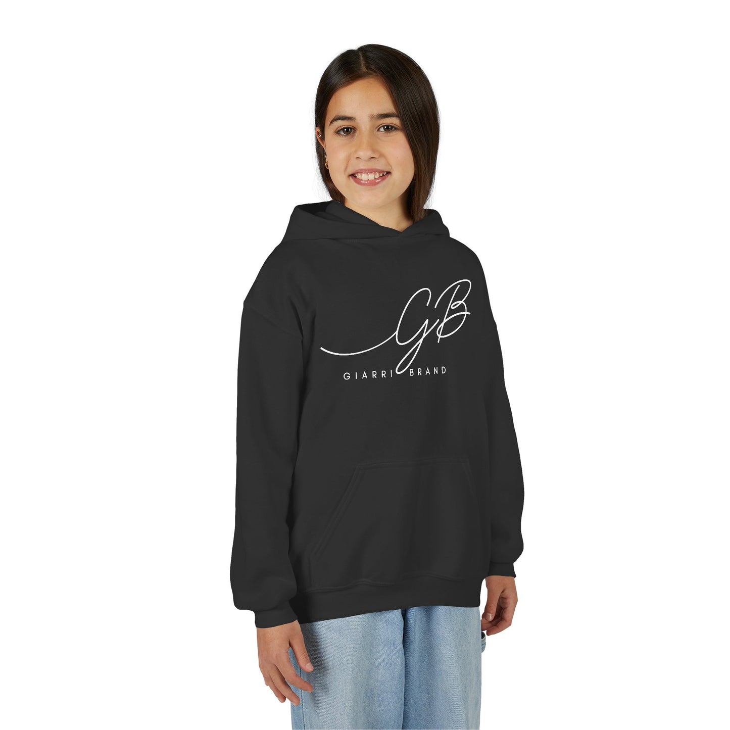 Youth Hoodie — Elegant 'GB' Script Logo Pullover