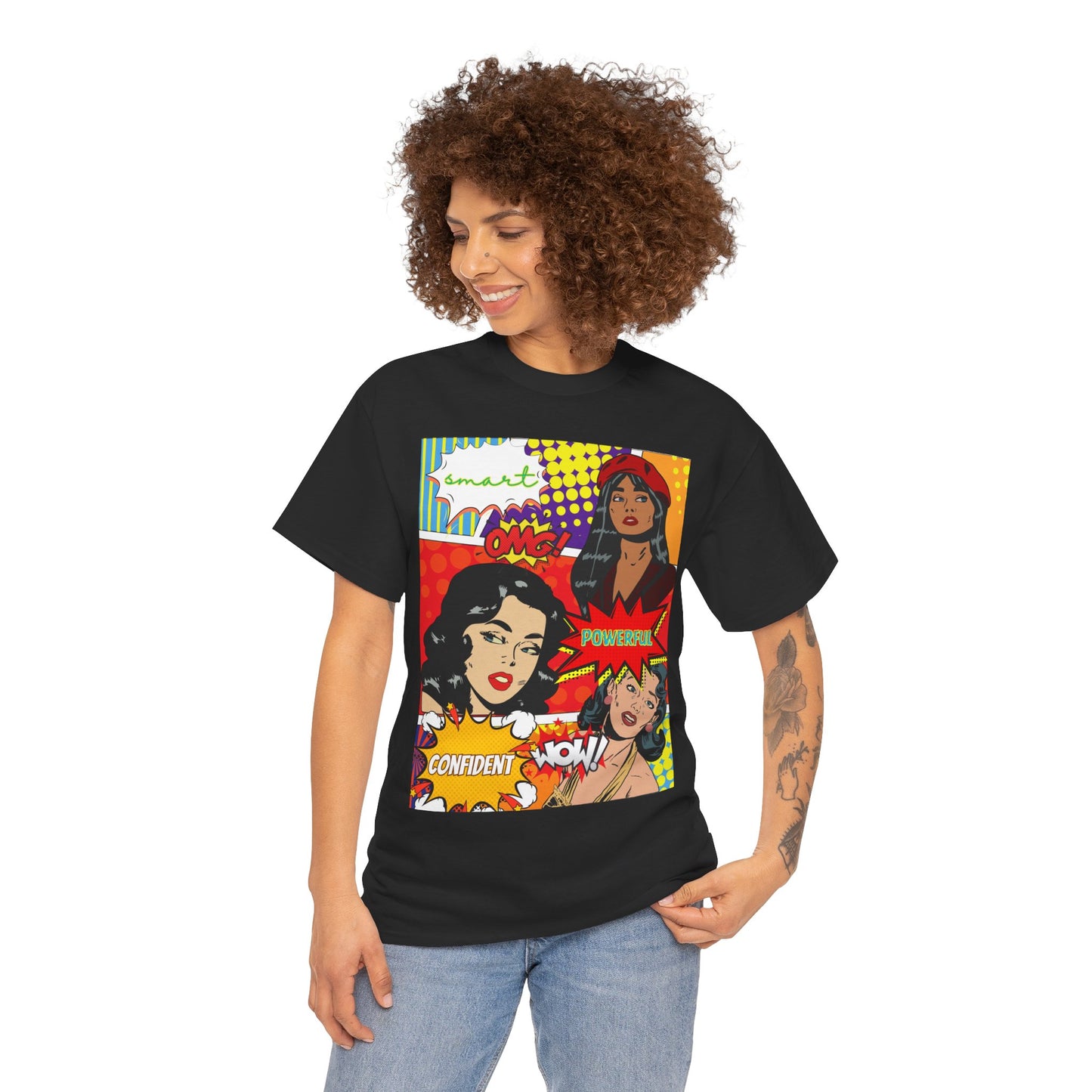 Pop Art Women Graphic Tee — "Confident" Comic Style T-Shirt