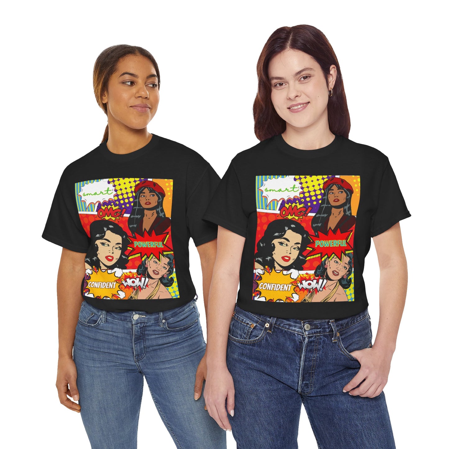 Pop Art Women Graphic Tee — "Confident" Comic Style T-Shirt