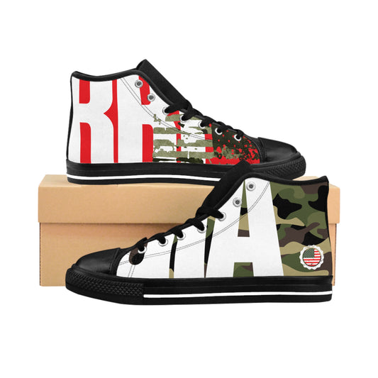 Giarri Camo Patriot High-Top Sneakers — Bold Red