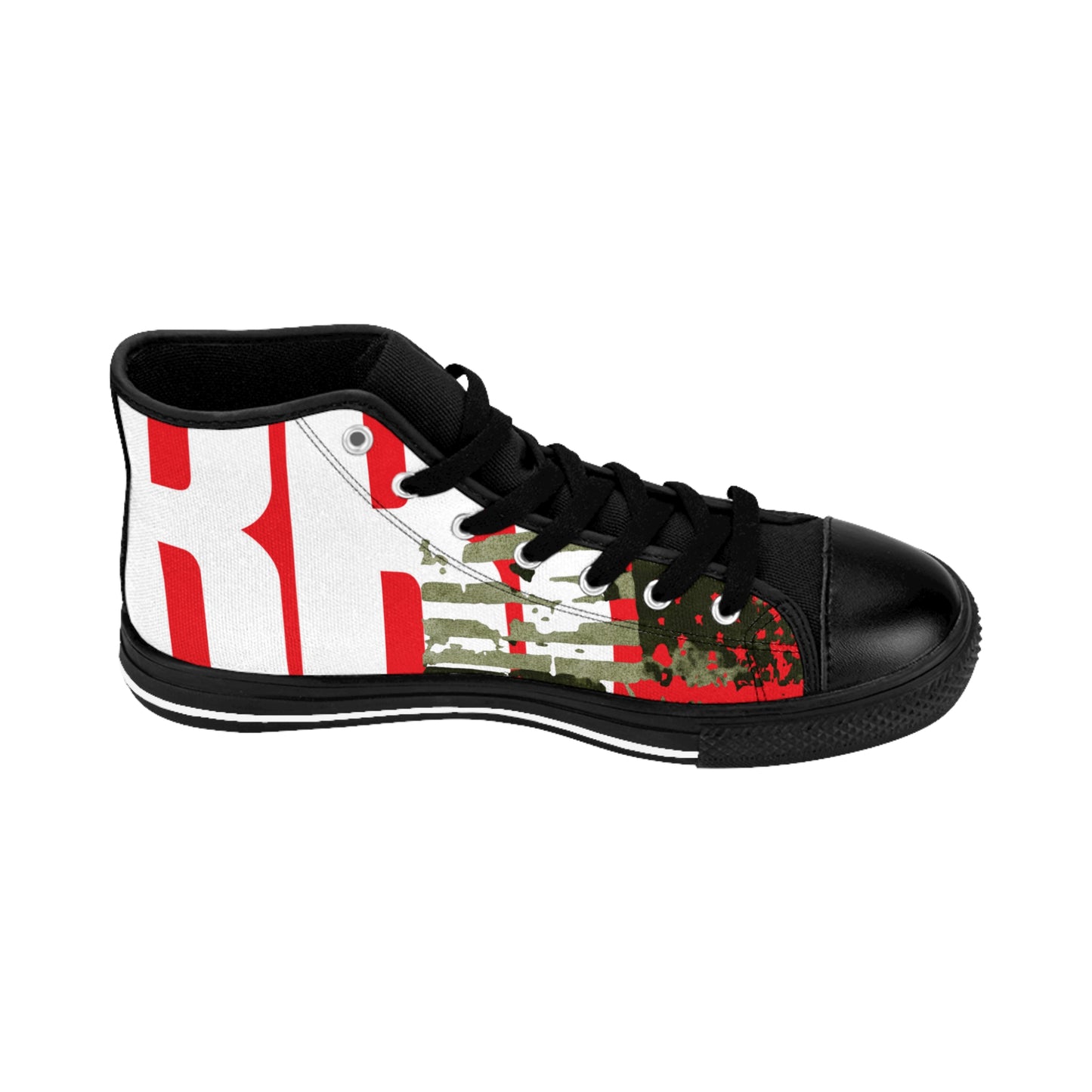 Giarri Camo Patriot High-Top Sneakers — Bold Red