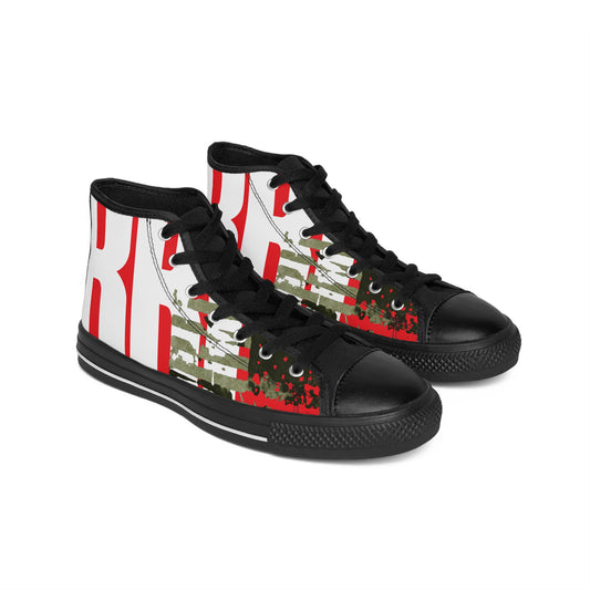 Giarri Camo Patriot High-Top Sneakers — Bold Red