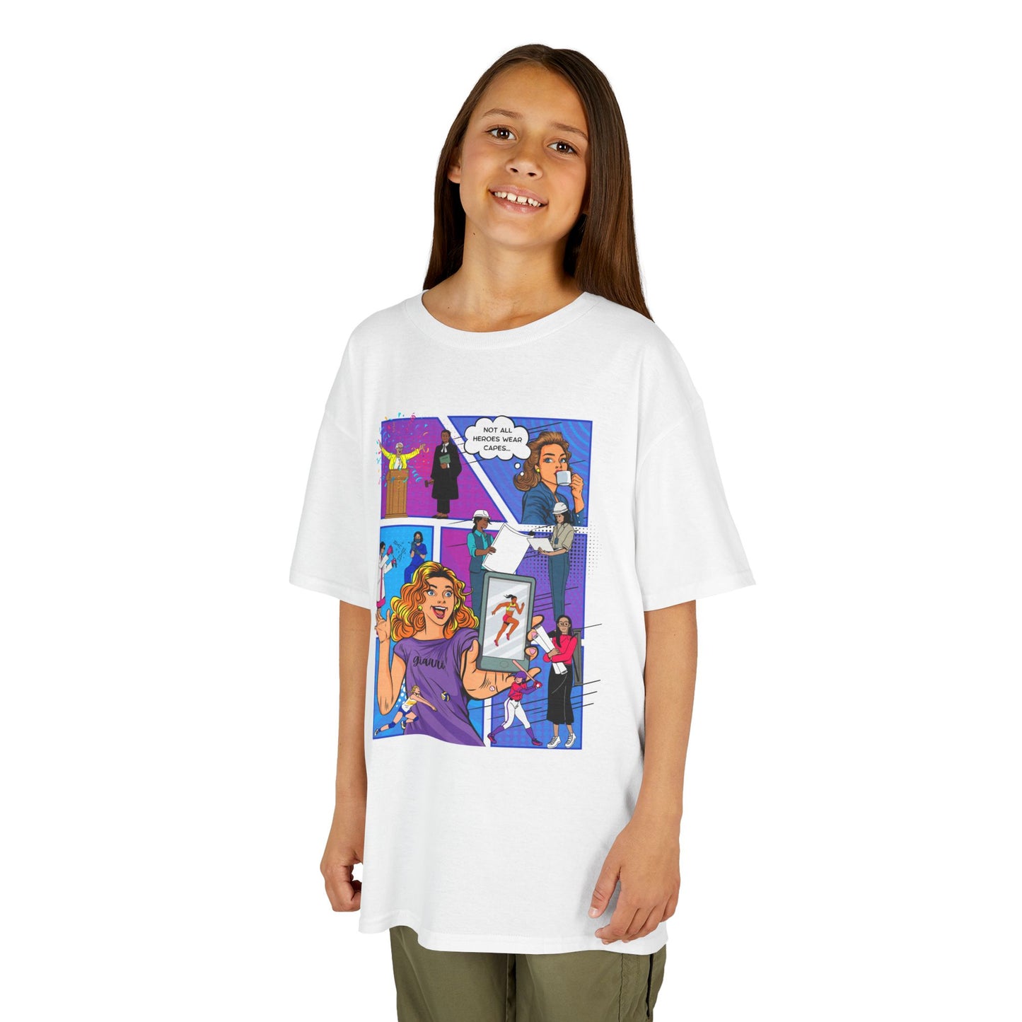 Kids Comic-Style  Crew T-Shirt — Colorful Pop Art Inspire Me  Tee