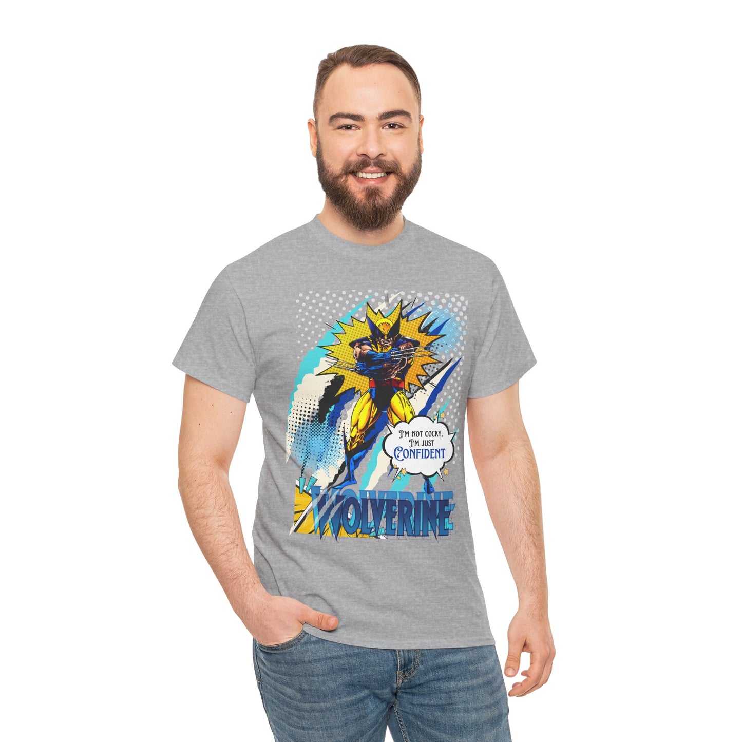 Mr, Confident Comic Splash Tee — 'I'm Not Cocky, I'm Just Confident'