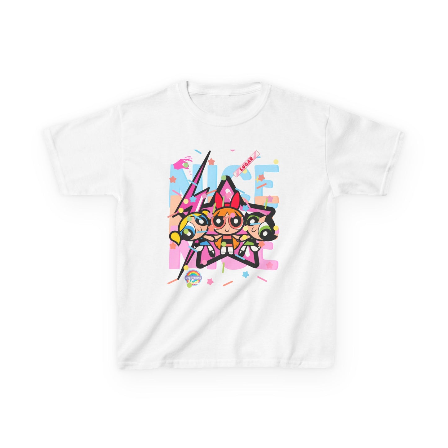 Action Girls Tee — Colorful Retro Lightning