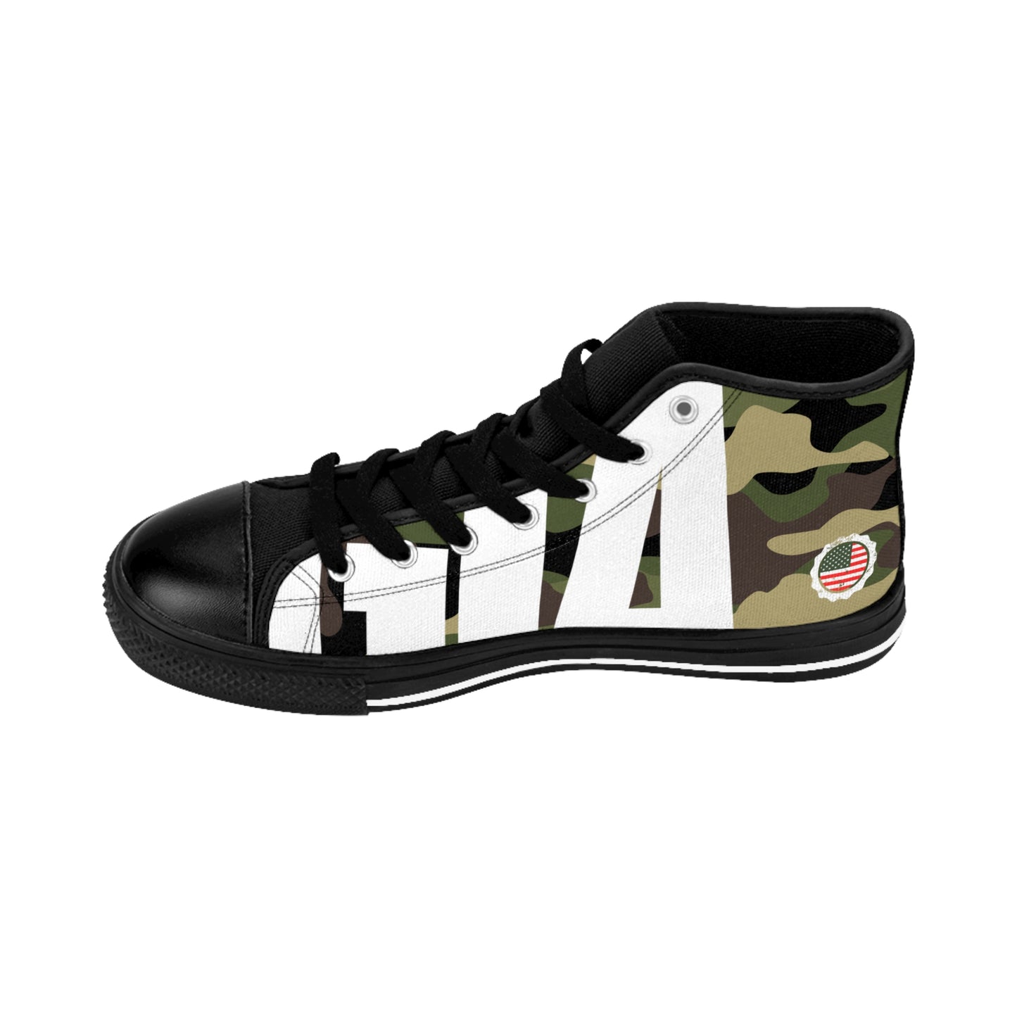 Giarri Camo Patriot High-Top Sneakers — Bold Red