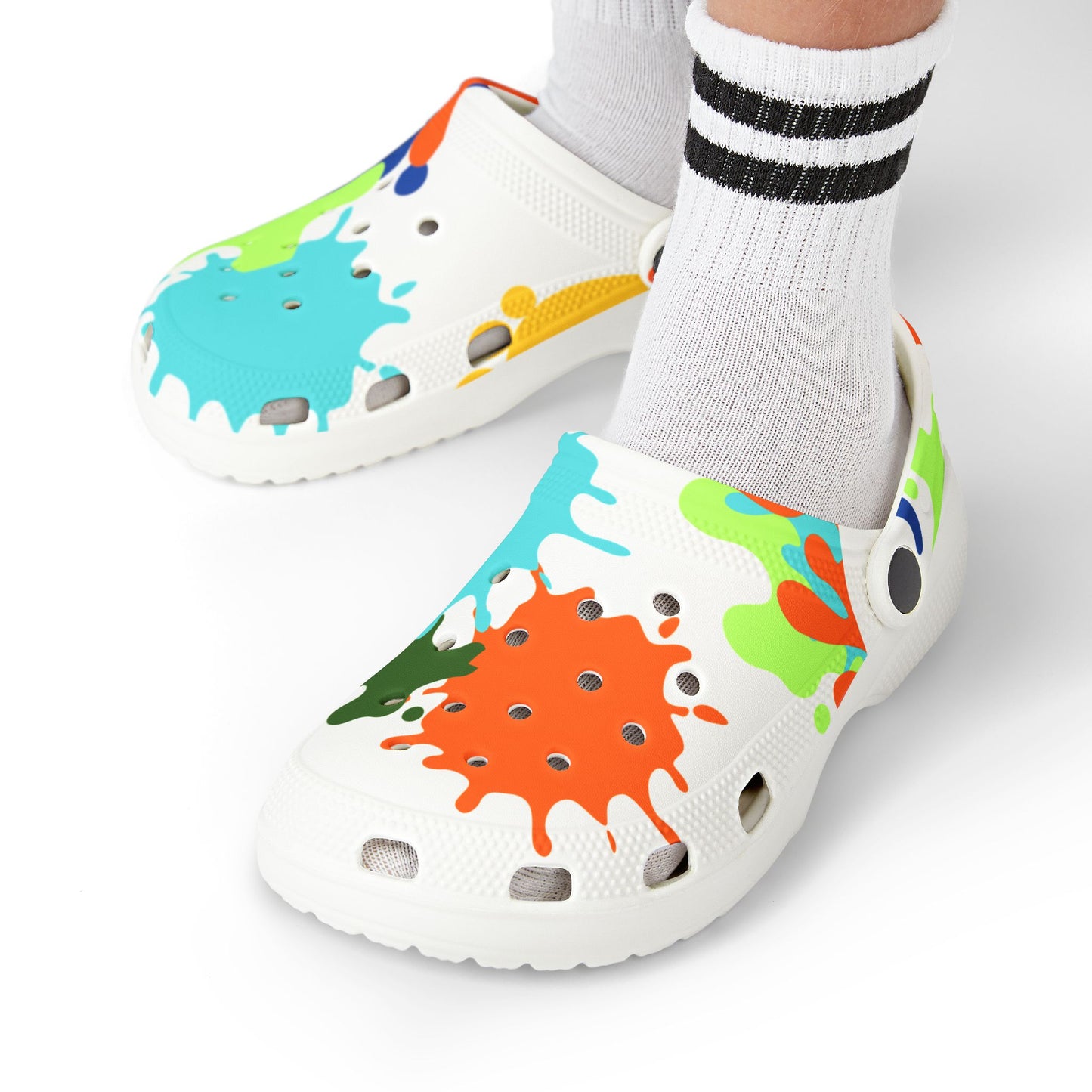 Kids Paint Splash EVA Clogs — Colorful Slip-On Water Shoes