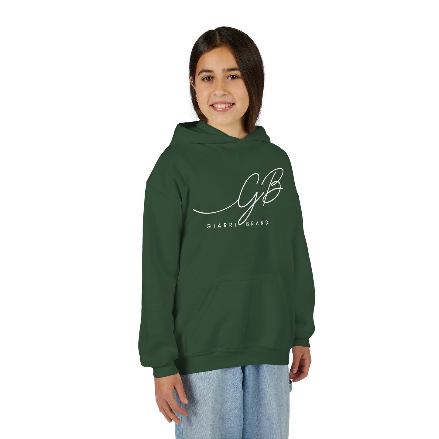 Youth Hoodie — Elegant 'GB' Script Logo Pullover