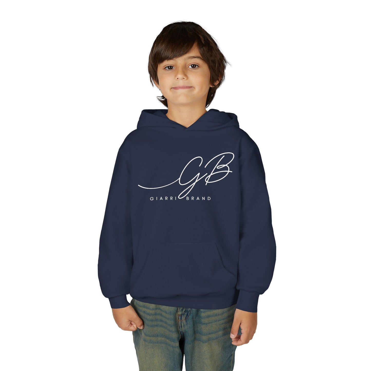 Youth Hoodie — Elegant 'GB' Script Logo Pullover