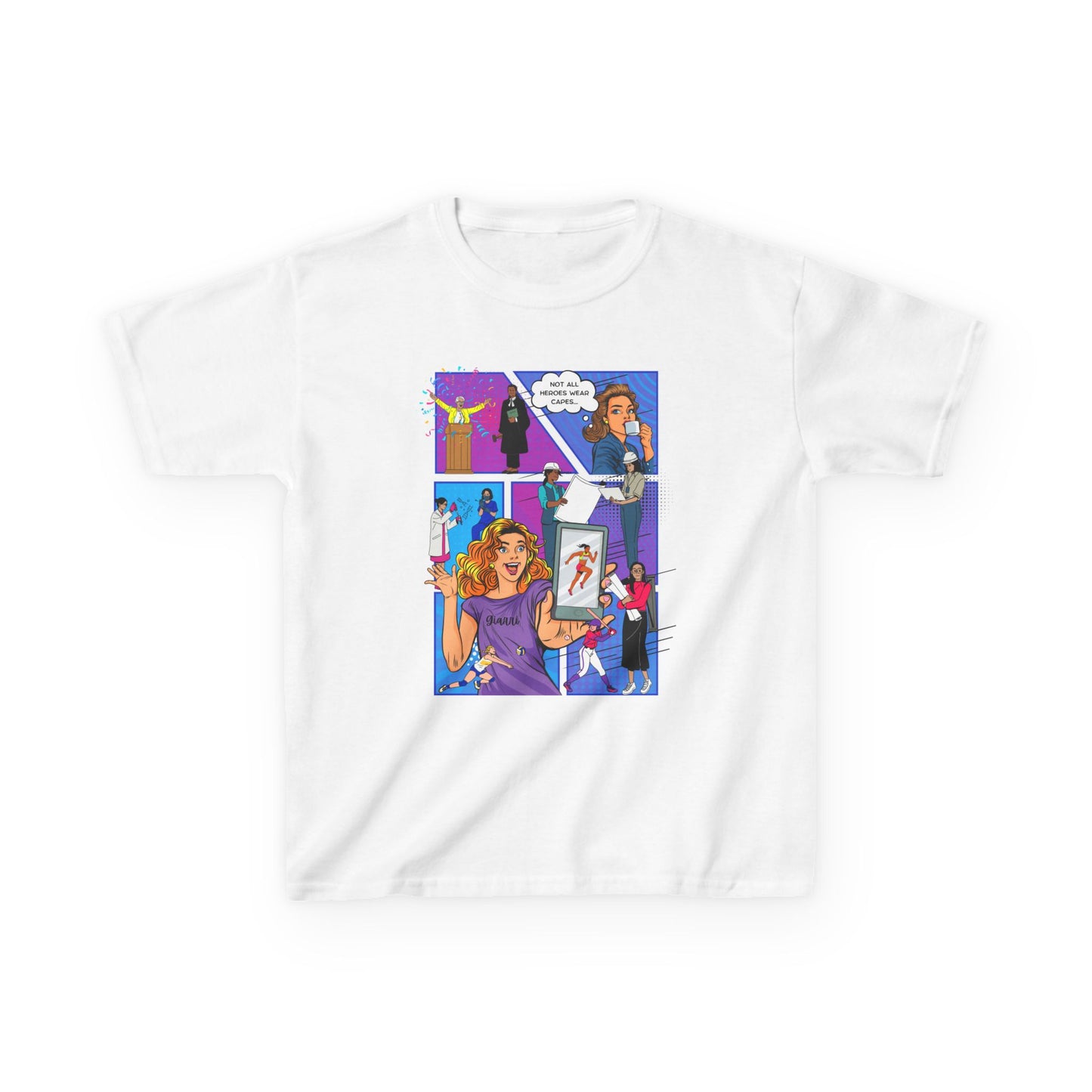 Kids Comic-Style  Crew T-Shirt — Colorful Pop Art Inspire Me  Tee