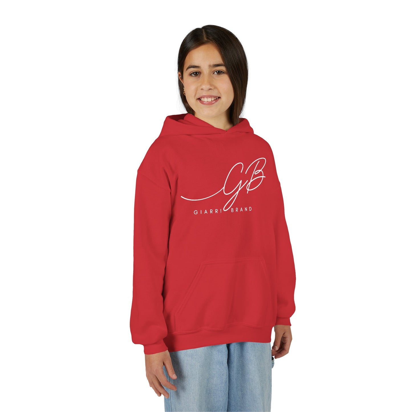 Youth Hoodie — Elegant 'GB' Script Logo Pullover