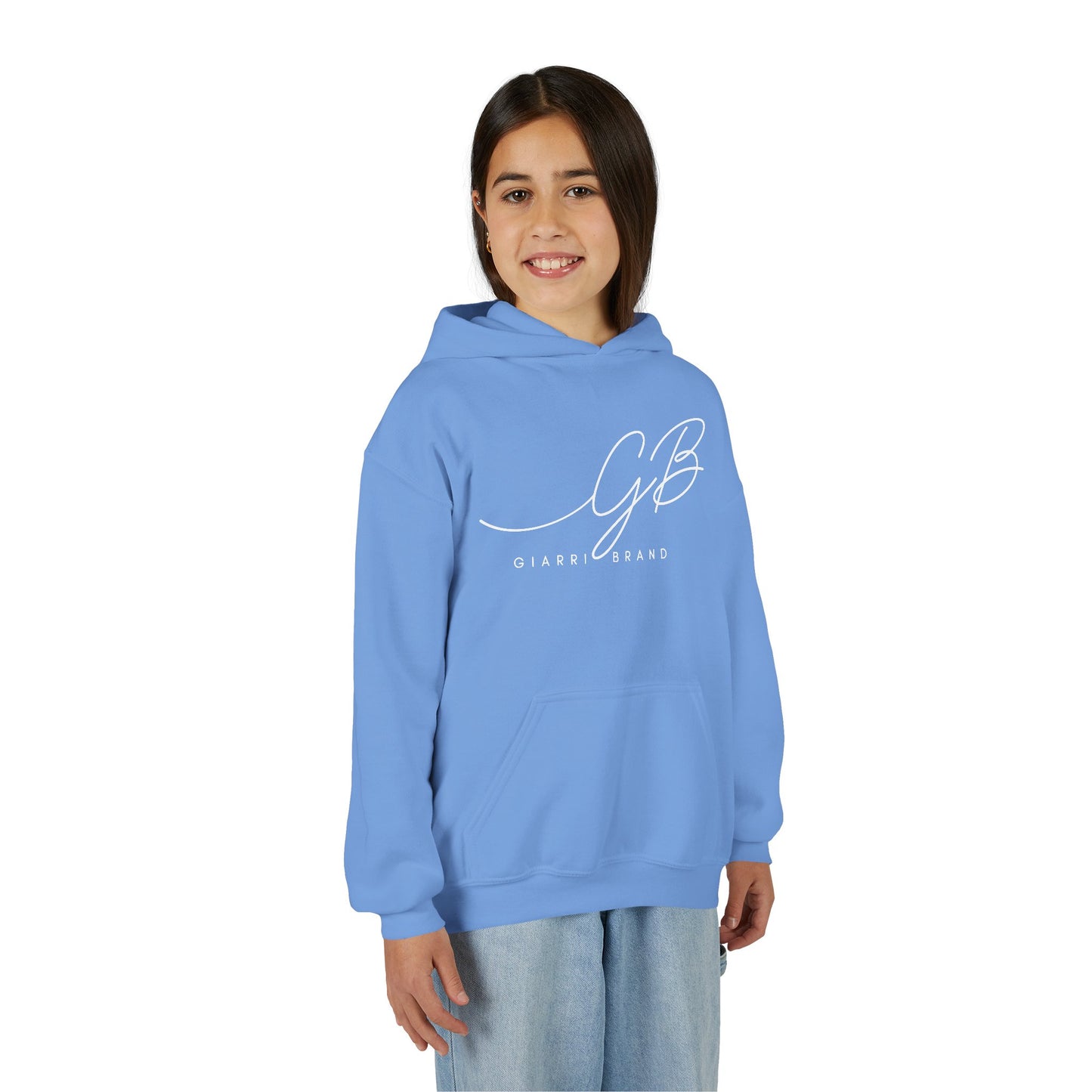 Youth Hoodie — Elegant 'GB' Script Logo Pullover