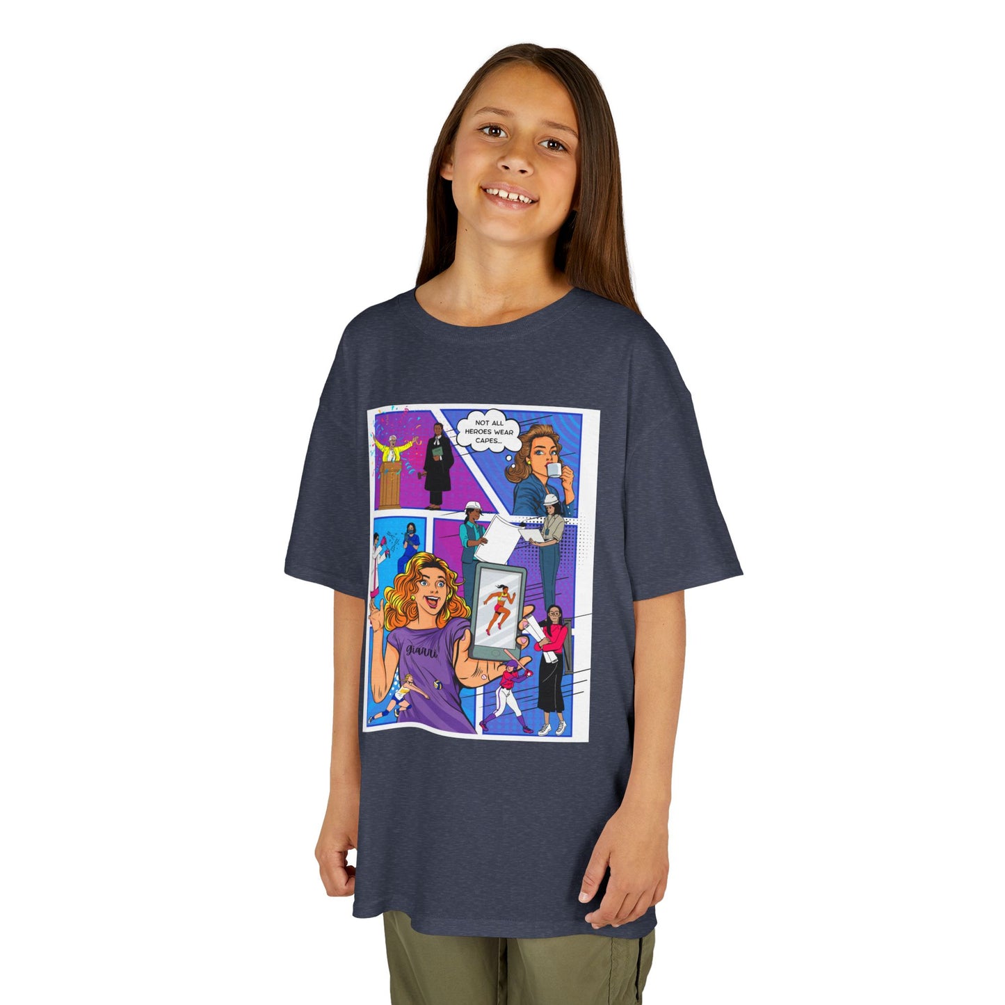 Kids Comic-Style  Crew T-Shirt — Colorful Pop Art Inspire Me  Tee