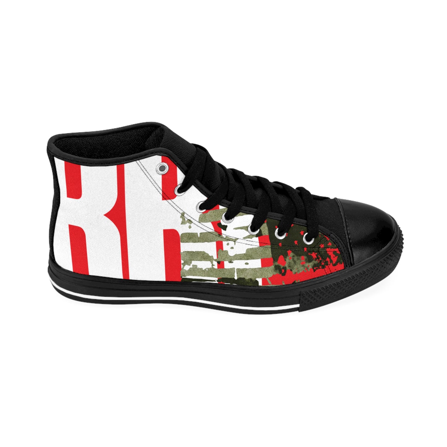 Giarri Camo Patriot High-Top Sneakers — Bold Red
