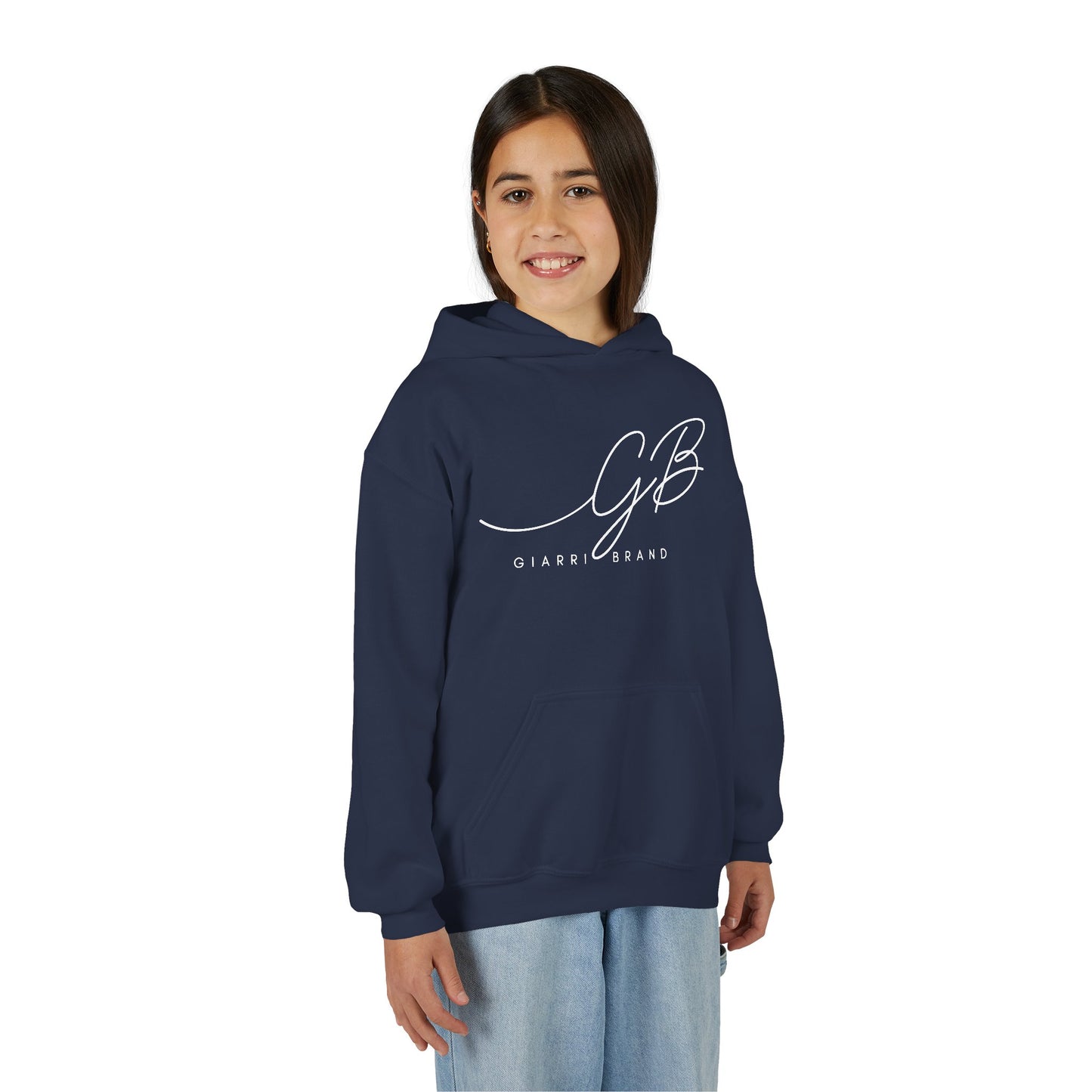 Youth Hoodie — Elegant 'GB' Script Logo Pullover