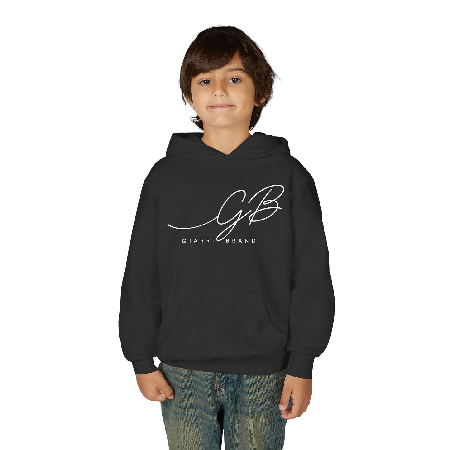 Youth Hoodie — Elegant 'GB' Script Logo Pullover